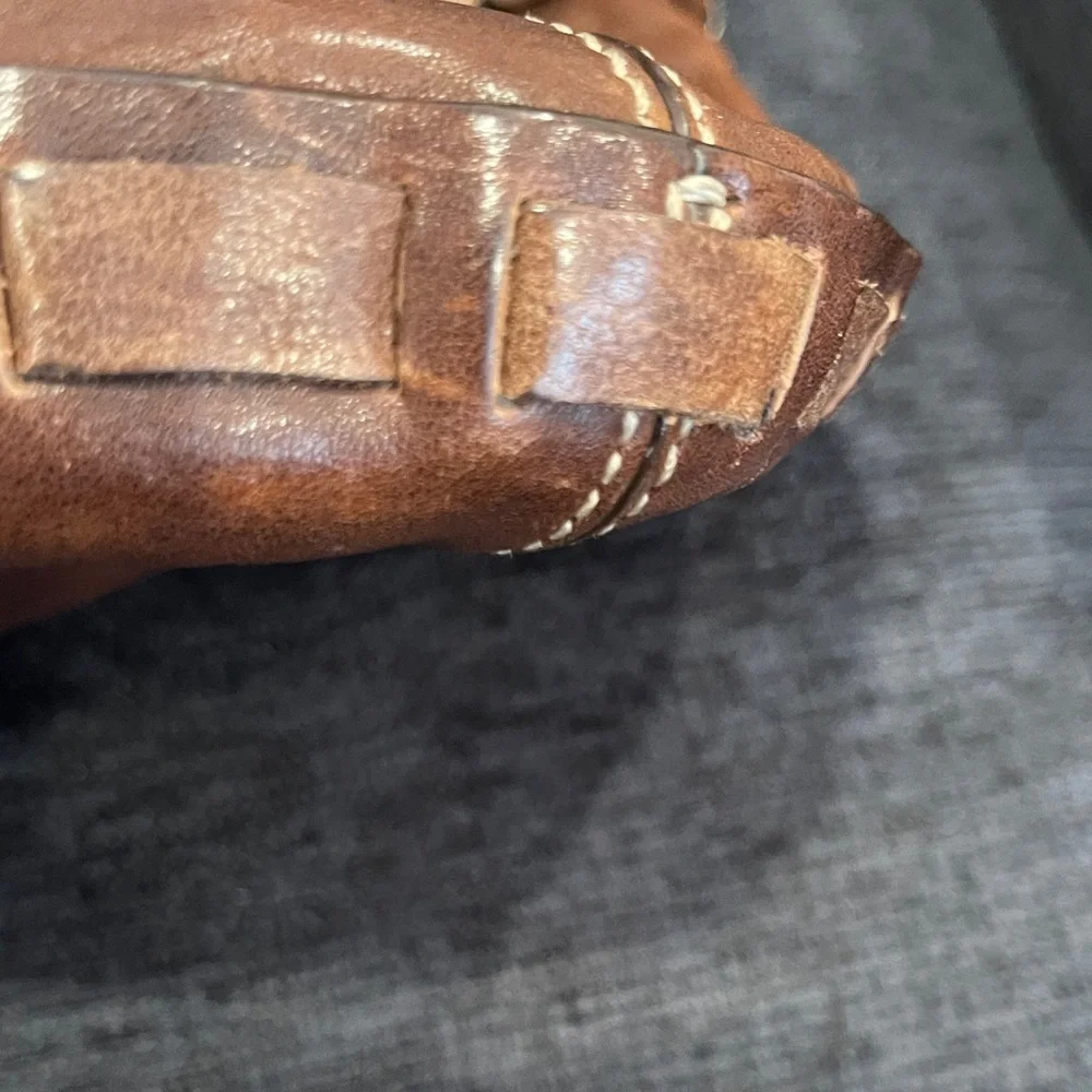 Coach Brown Braided Leather Shoulder Tote with Horsebit Accent - Picture 8 of 13